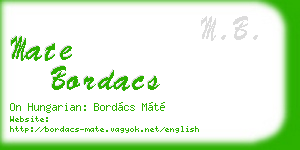 mate bordacs business card