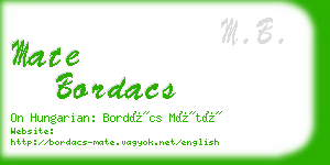 mate bordacs business card